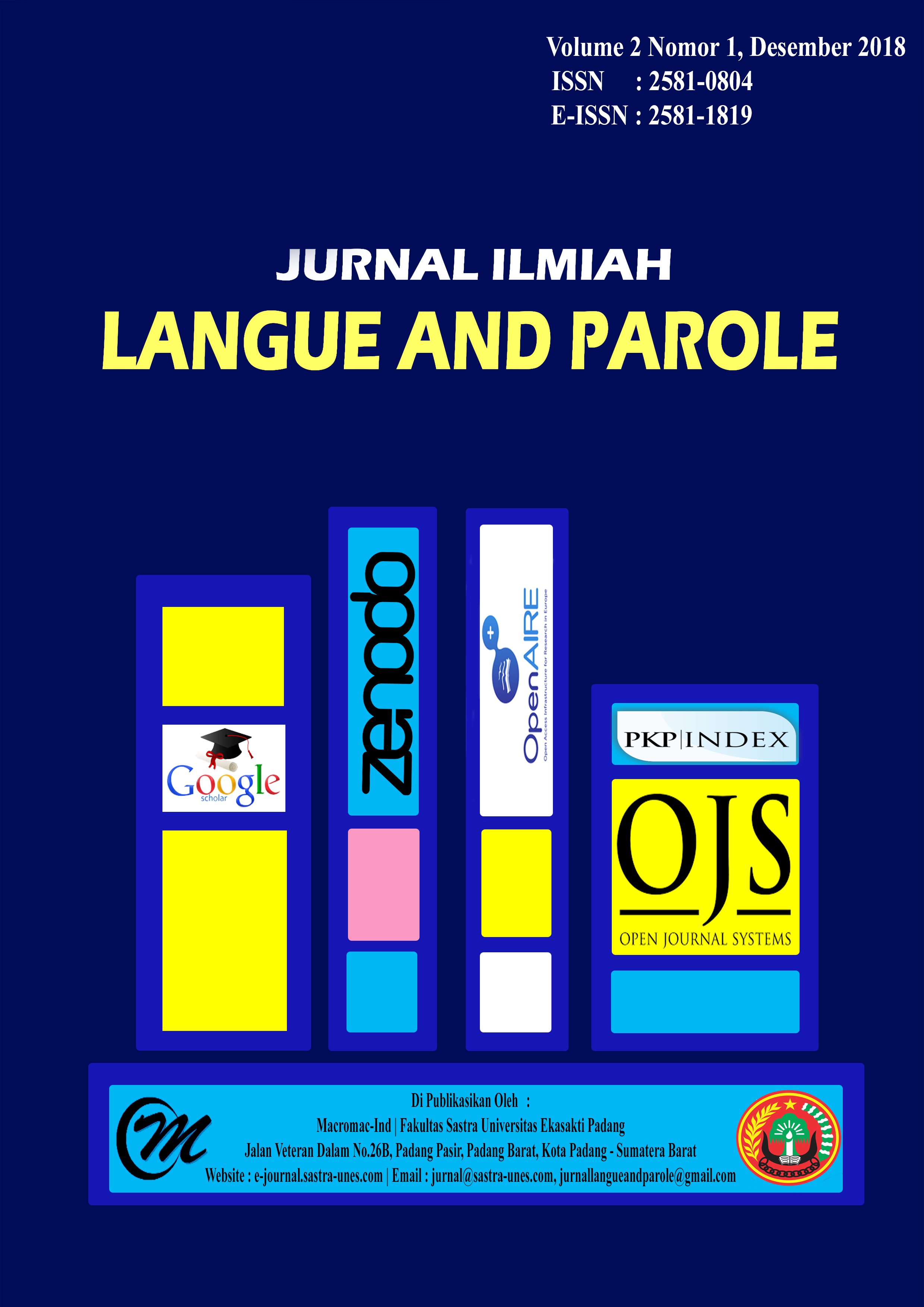 Jurnal JILP (Jurnal Ilmiah Langue and Parole) #Jurnal JILP